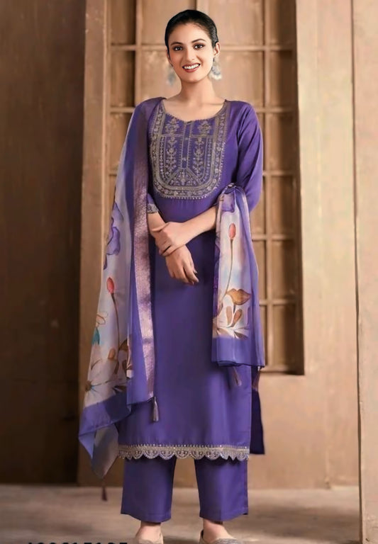 Royal Blue Embroidered Kurta Set