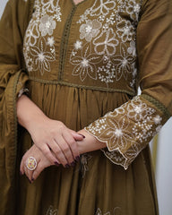 Black Kurta Set with Printed Dupatta