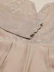 Powder Blue Silk Kurta Set with Embroidered Dupatta