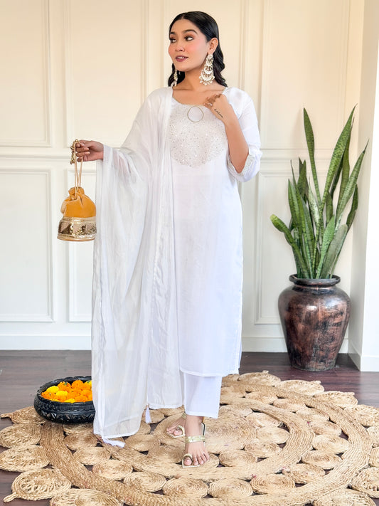Lilac Kurta Set with Sequin Work
