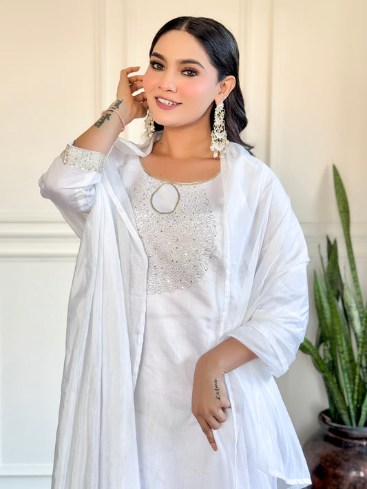 Lilac Kurta Set with Sequin Work