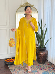 Teal Blue Embroidered Kurta Set