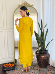 Teal Blue Embroidered Kurta Set
