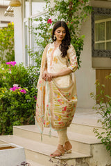 Red Anarkali Kurta Set with Gold Embroidery