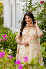 Dusty Rose Kurta Set with Floral Print Dupatta