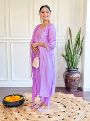 Lilac Kurta Set with Sequin Work