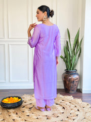 Lilac Kurta Set with Sequin Work
