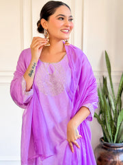 Lilac Kurta Set with Sequin Work