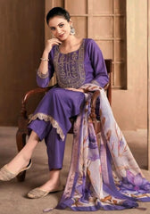 Royal Blue Embroidered Kurta Set