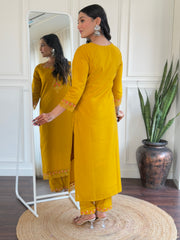 Hot Pink Kurta Set with Heavy Embroidery