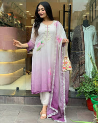 Lilac Floral Kurta Set
