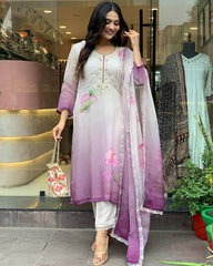 Lilac Floral Kurta Set