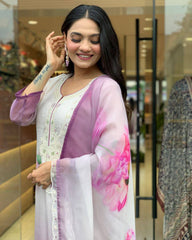 Lilac Floral Kurta Set