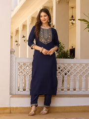 Dusty Rose Kurta Set with Floral Print Dupatta