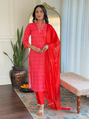 Navy Blue Striped Kurta Set