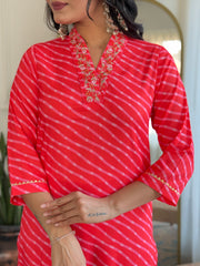 Navy Blue Striped Kurta Set