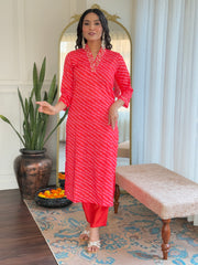Navy Blue Striped Kurta Set