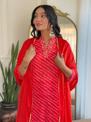 Navy Blue Striped Kurta Set