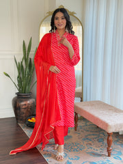 Navy Blue Striped Kurta Set