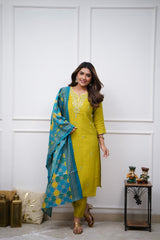 White Kurta Set with Pink Printed Silk Dupatta