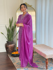 Navy Blue Striped Kurta Set