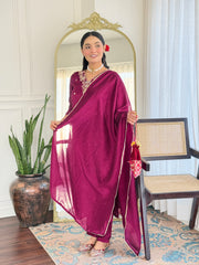 Teal Blue Embroidered Kurta Set