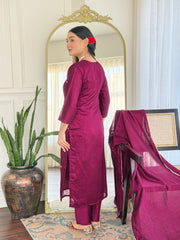 Teal Blue Embroidered Kurta Set