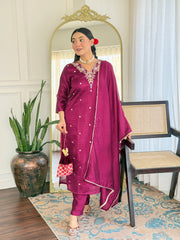 Teal Blue Embroidered Kurta Set