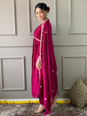 Maroon Anarkali Kurta Set