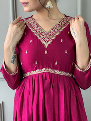 Maroon Anarkali Kurta Set