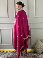 Maroon Anarkali Kurta Set