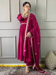 Maroon Anarkali Kurta Set