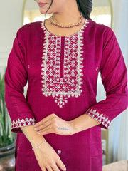 Orange Anarkali Set with White Floral Print