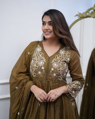 Black Kurta Set with Printed Dupatta