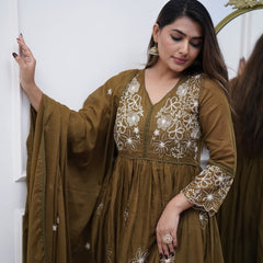 Black Kurta Set with Printed Dupatta