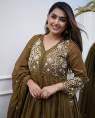 Black Kurta Set with Printed Dupatta