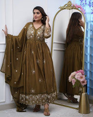 Black Kurta Set with Printed Dupatta