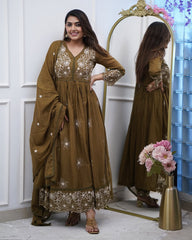 Black Kurta Set with Printed Dupatta
