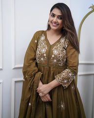 Black Kurta Set with Printed Dupatta