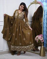Black Kurta Set with Printed Dupatta
