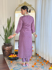 Rani Pink Kurta Set with Bandhani Dupatta