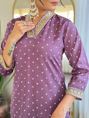 Rani Pink Kurta Set with Bandhani Dupatta