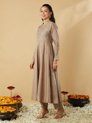 Powder Blue Silk Kurta Set with Embroidered Dupatta