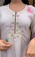 Lilac Floral Kurta Set
